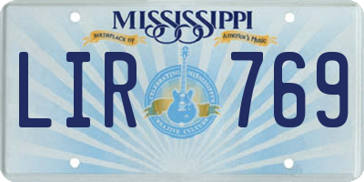 MS license plate LIR769