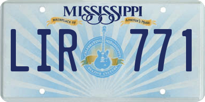 MS license plate LIR771