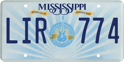 MS license plate LIR774