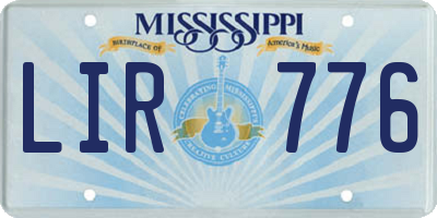 MS license plate LIR776