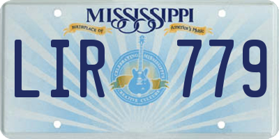 MS license plate LIR779