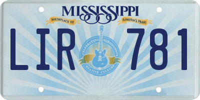 MS license plate LIR781