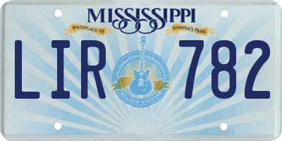 MS license plate LIR782