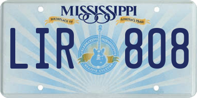 MS license plate LIR808