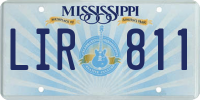 MS license plate LIR811