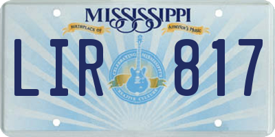 MS license plate LIR817