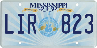 MS license plate LIR823