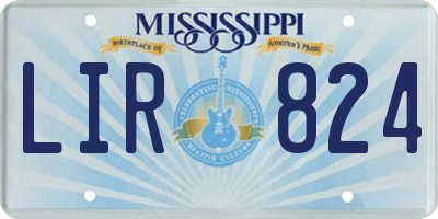 MS license plate LIR824