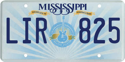 MS license plate LIR825