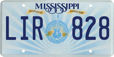 MS license plate LIR828