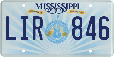 MS license plate LIR846