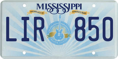 MS license plate LIR850