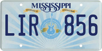 MS license plate LIR856