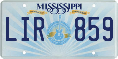 MS license plate LIR859