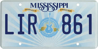 MS license plate LIR861
