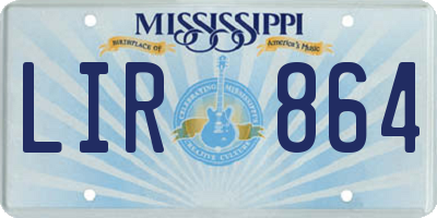 MS license plate LIR864