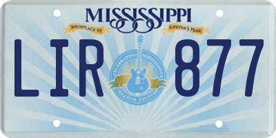 MS license plate LIR877