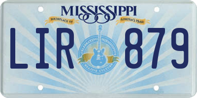 MS license plate LIR879