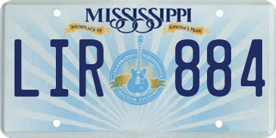 MS license plate LIR884