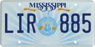 MS license plate LIR885