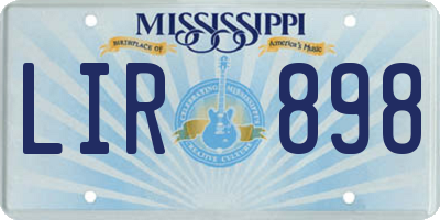 MS license plate LIR898