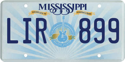 MS license plate LIR899