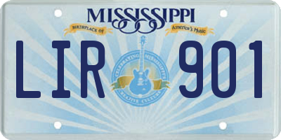 MS license plate LIR901