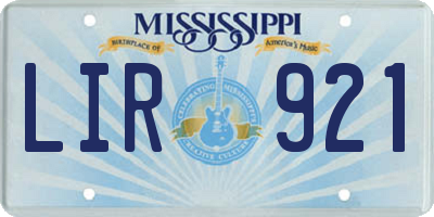 MS license plate LIR921