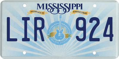 MS license plate LIR924