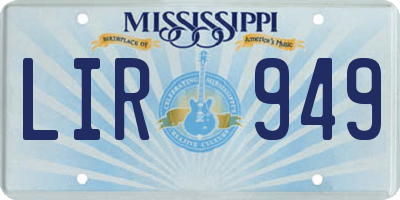 MS license plate LIR949