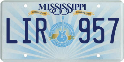 MS license plate LIR957