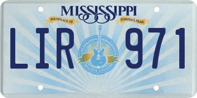 MS license plate LIR971