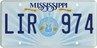 MS license plate LIR974