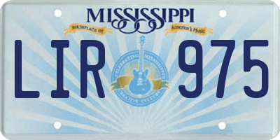 MS license plate LIR975