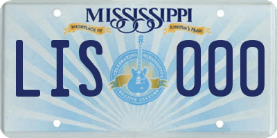 MS license plate LIS000