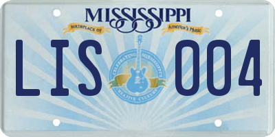 MS license plate LIS004
