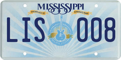 MS license plate LIS008