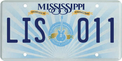MS license plate LIS011