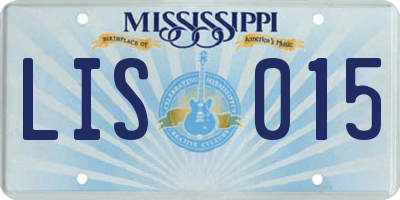 MS license plate LIS015