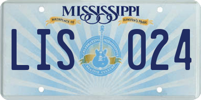MS license plate LIS024