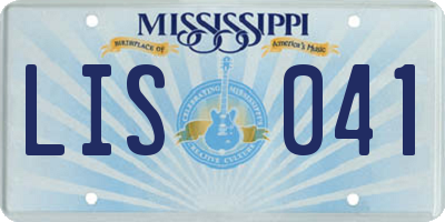 MS license plate LIS041