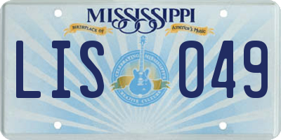 MS license plate LIS049