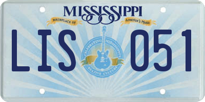 MS license plate LIS051