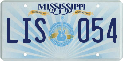 MS license plate LIS054