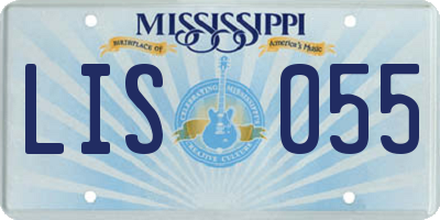 MS license plate LIS055