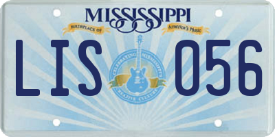MS license plate LIS056