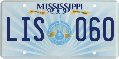 MS license plate LIS060