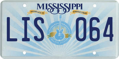MS license plate LIS064