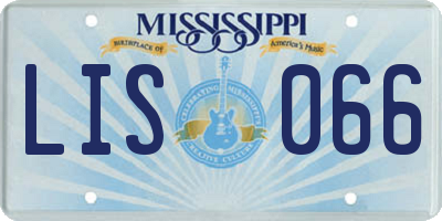 MS license plate LIS066