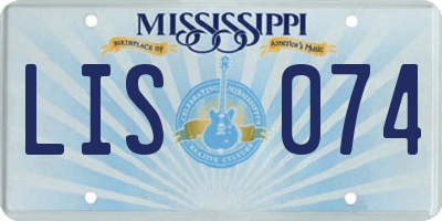MS license plate LIS074